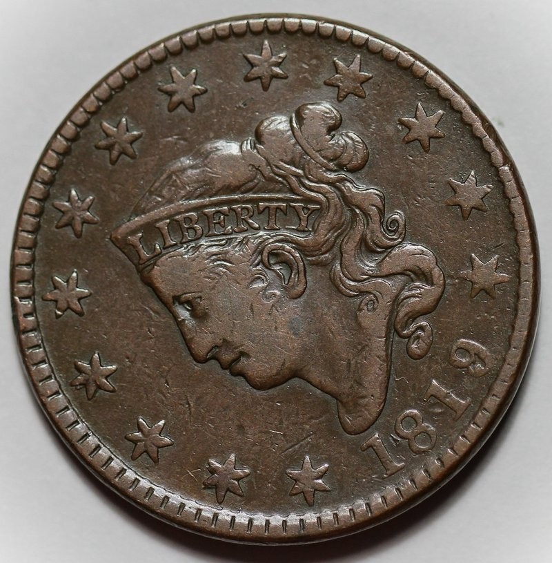 1819/8 Coronet Head Large Cent - US 1c Copper Coin