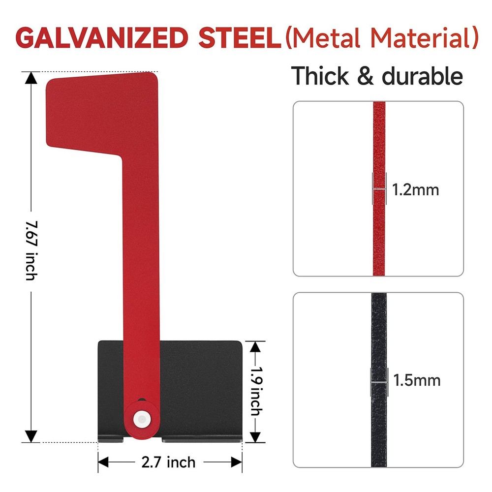 Ozland Professional Multi-Directional Mailbox Flag, Galvanized Steel Mailbox