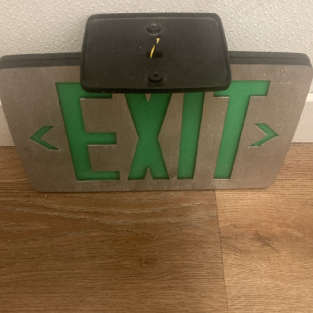 4W LED Green Lit Exit Sign Double Sided Light, Modern Ceiling Mount
