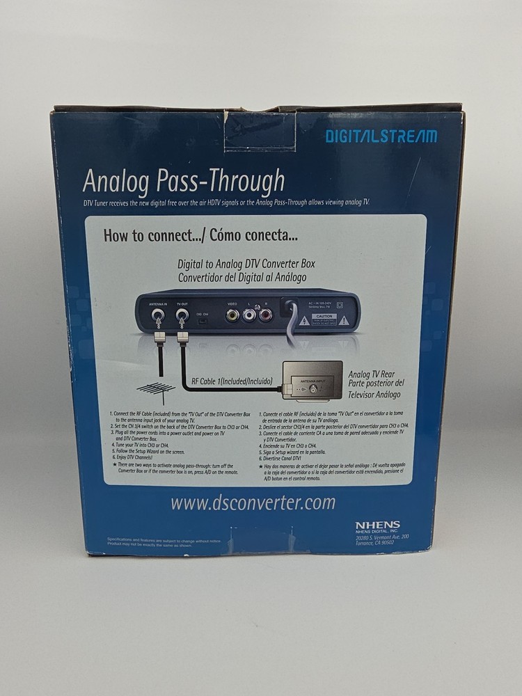 Digital Stream DTX9950 DTV Converter Box Analog Pass-Through