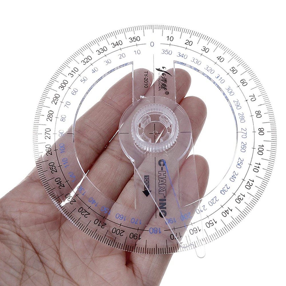 360° Protractor Pack of 5 Protactors Plastic Protractor Math Protractors Clea...
