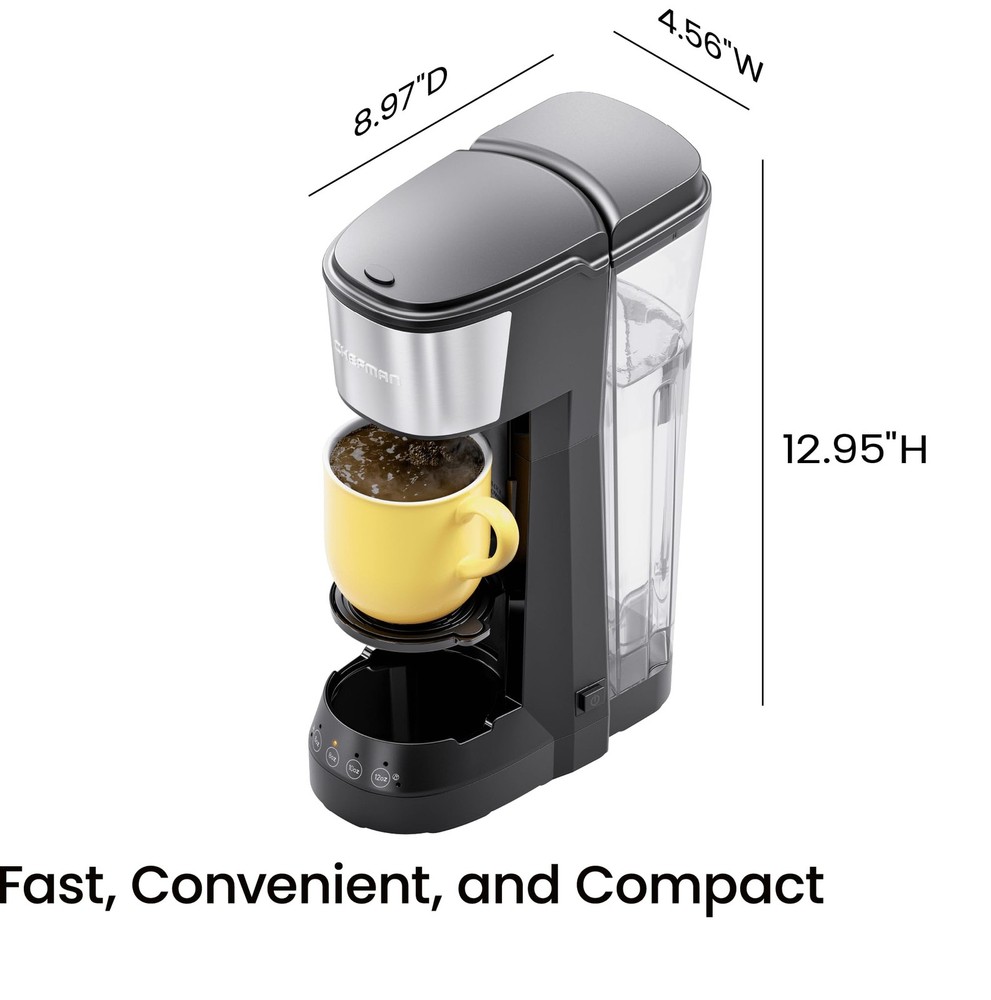 CHEFMAN Single Serve Coffee Maker, K Cup Compatible, Black, 40oz
