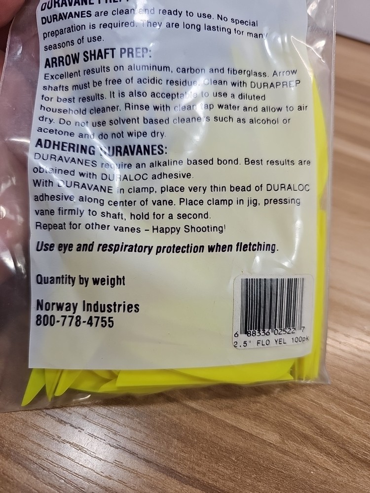 Norway Duravanes 2.5" Yellow - 100 pack