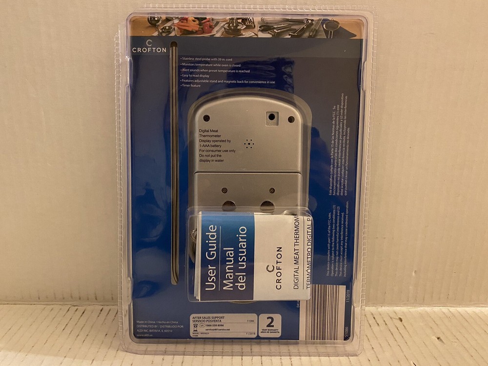 Crofton Digital Meat Thermometer W/ Probe & Timer