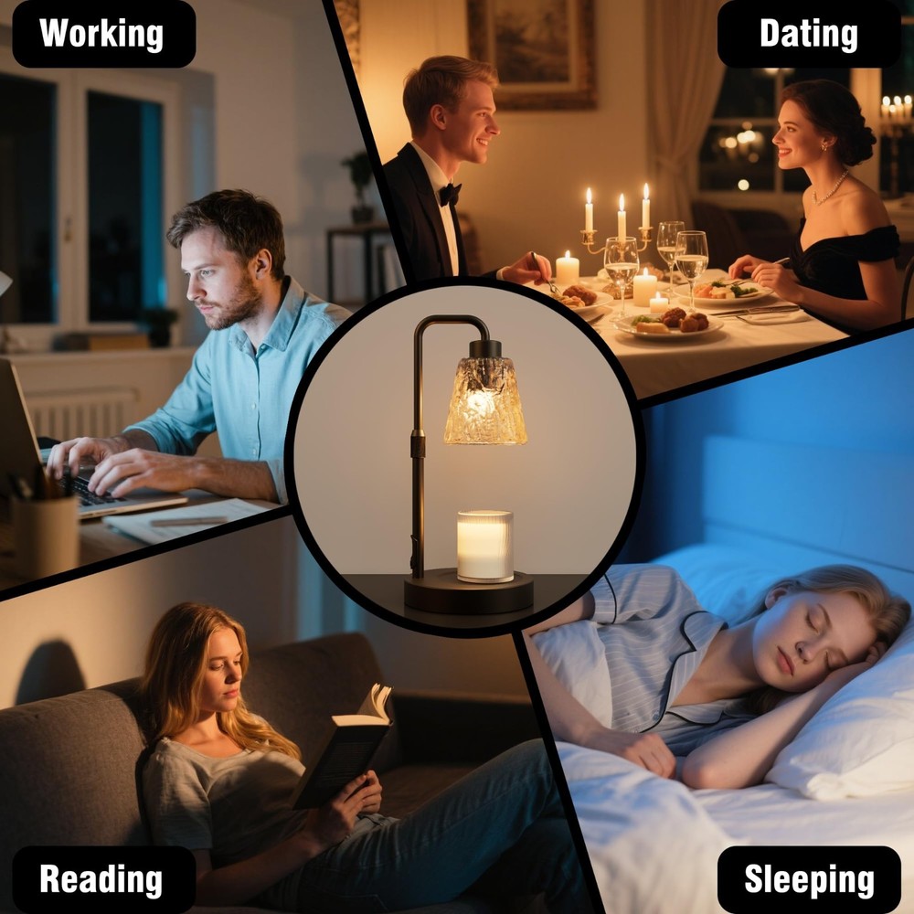 Candle Warmer Lamp with Timer. Foldable and Height adjustable.