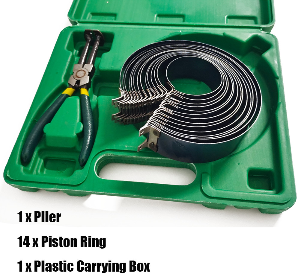 Auto Engine Piston Ring Compressor Installer 1 Pliers 14 Band Tool Kit Universal