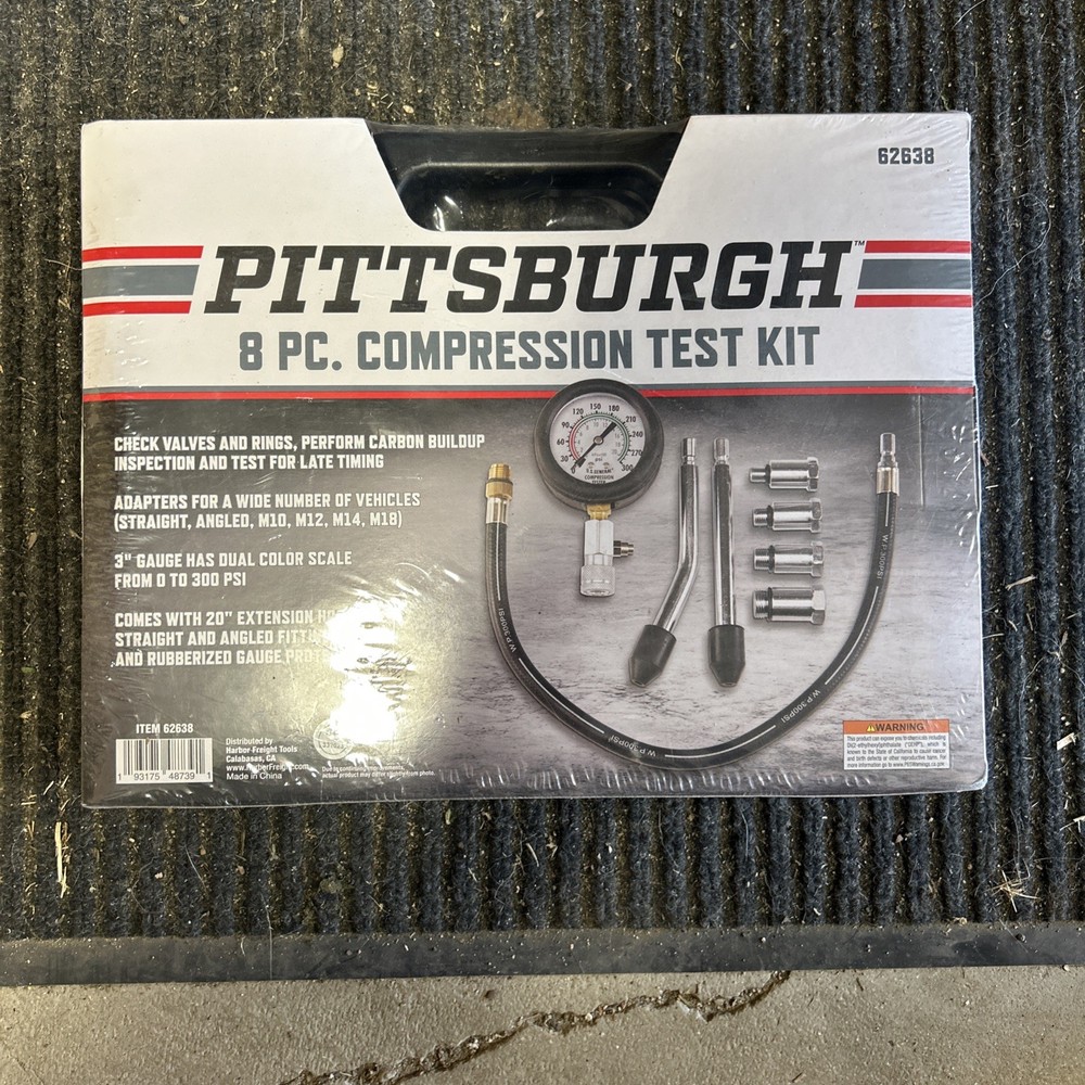 Pittsburgh Automotive 8pc Compression Test Kit by Harbor Freight