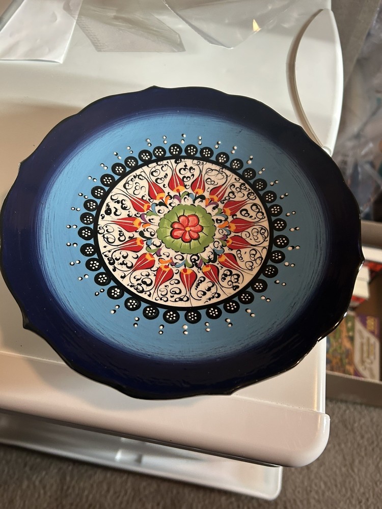 9” Multi Color Boho Handmade Decorative Plate wall decor