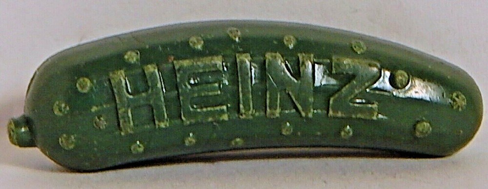 VINT HEINZ PICKLE ADVERTISING PLASTIC PIN
