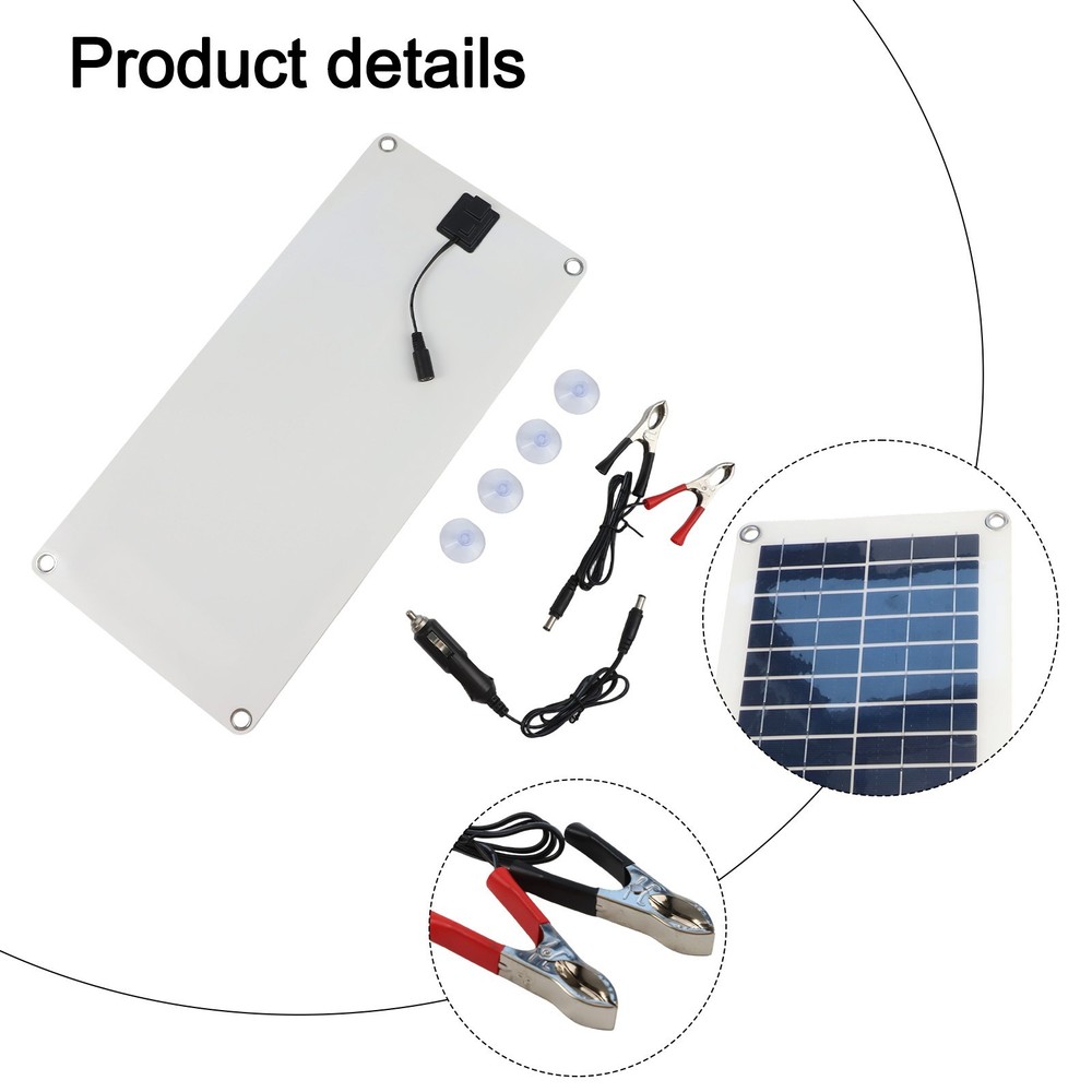 Flexible Solar Panel Kit with Dual USB Ports Charge Devices Simultaneously