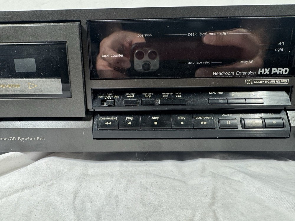 Technics RS-BR465 Stereo Cassette Deck Auto-Reverse Dolby HX Pro-Powers On-As Is