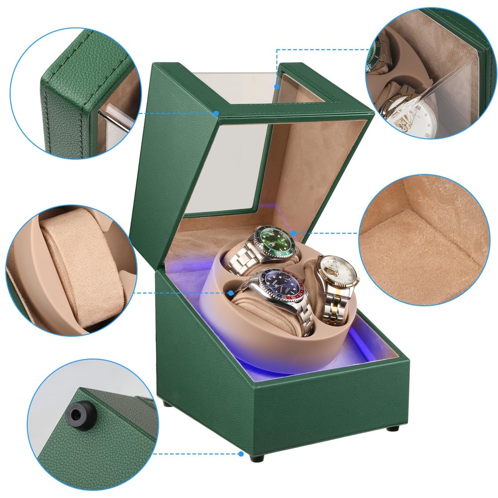 J&T Technology Watch Winder for Automatic Watches,Automatic Green