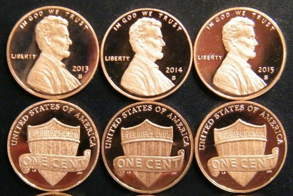2010~2019 Lincoln Shield Gem Proof Penny Decade Run From Proof Sets