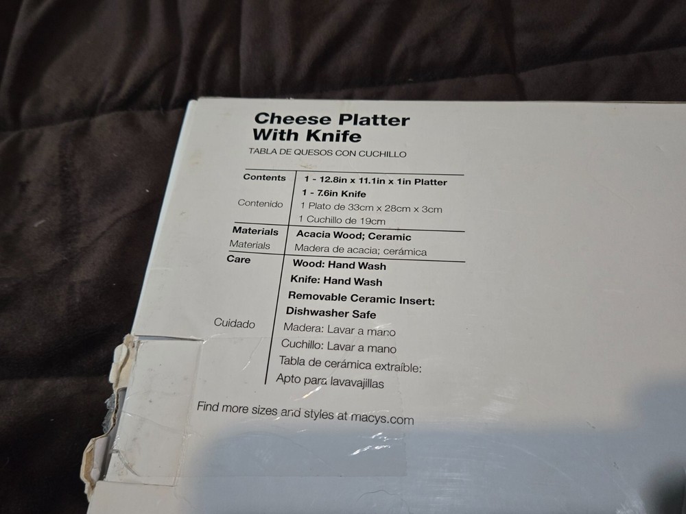 The Cellar Cheese Platter With Knife ~Brand New~