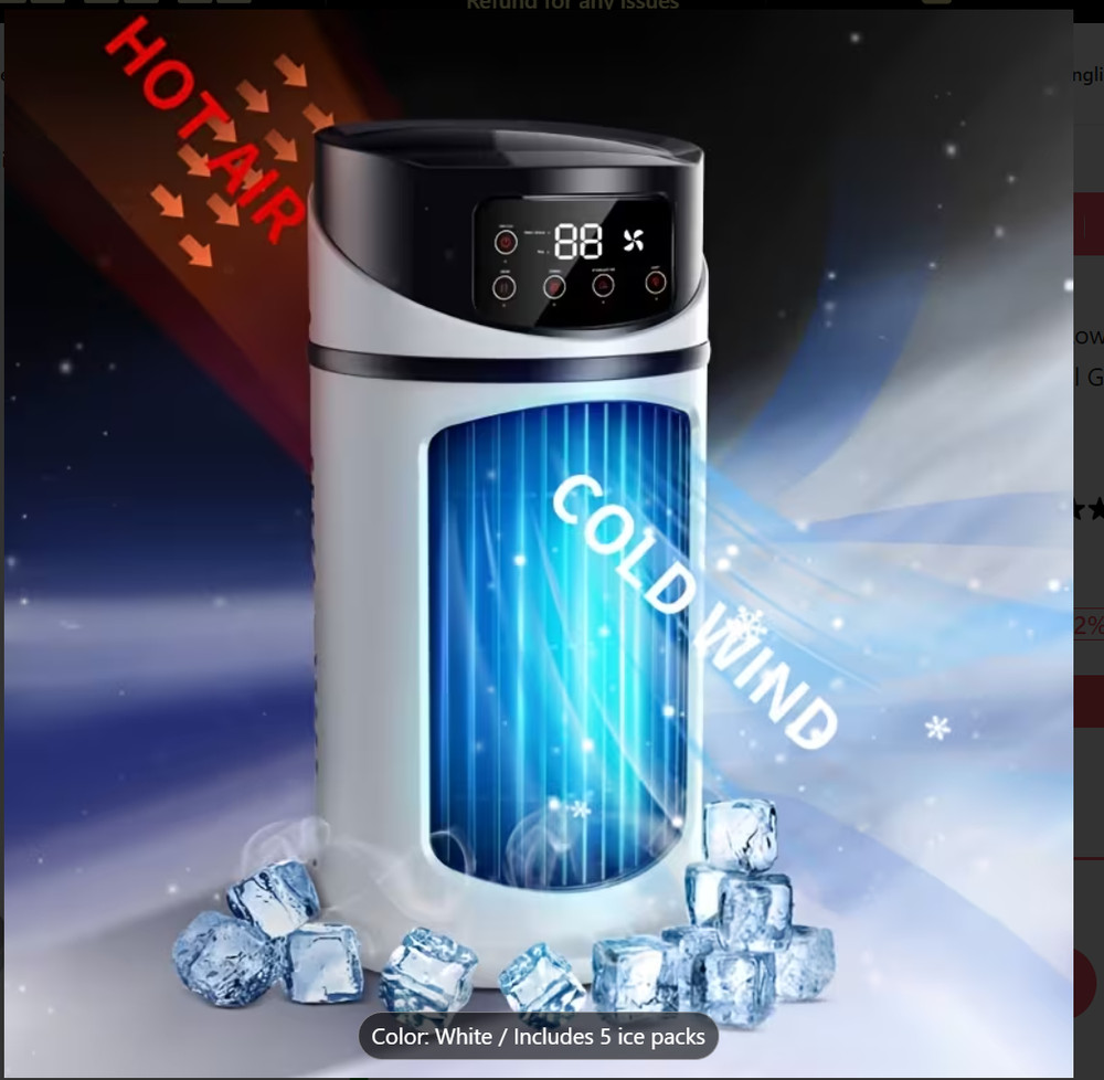 Conditioner & Humidifier Fan - 3-in-1 Mini Cooling System with Low Voltage