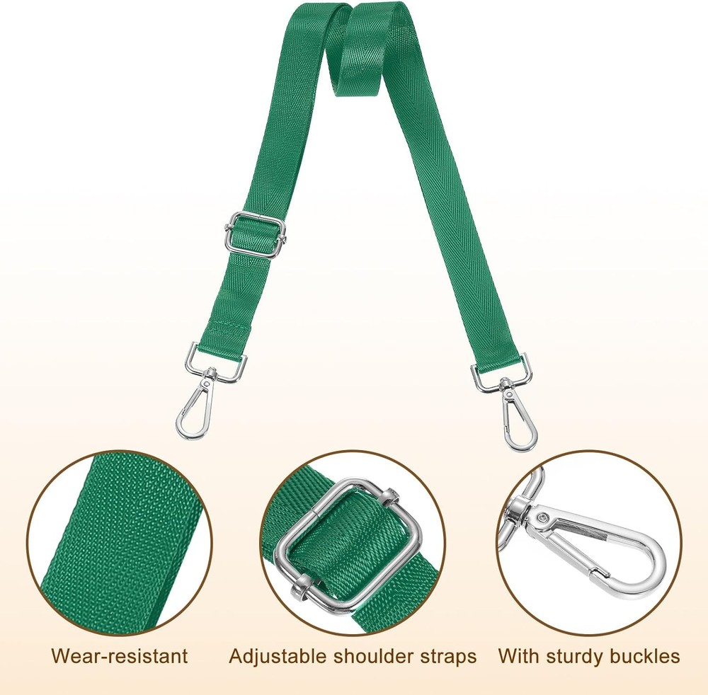 uxcell Wide Shoulder Strap, 2.5cm Adjustable Purse Strap Replacement Green