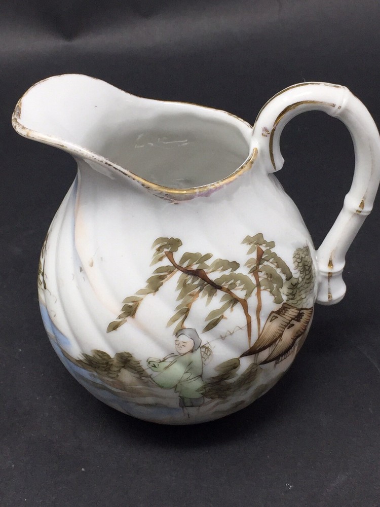 Little Asian Style Swirl Pattern China Pitcher