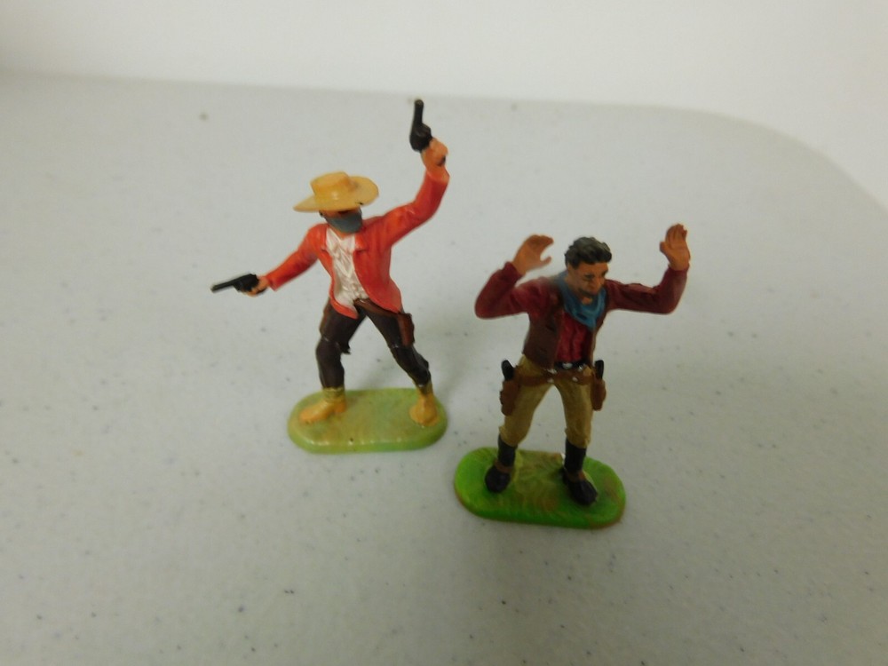 Elastolin 40mm Bank Robbers x2 RARE Lot 1 FF