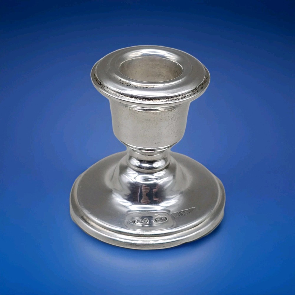 Tiny Sterling Silver Filled Candlestick by W S Birmingham 1988