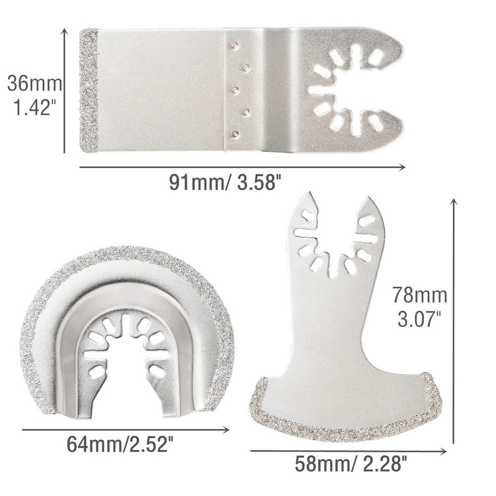 6 Pieces Diamond Oscillating Tool Blade Set, Multi Tool Mortar Cutting Saw Bl...