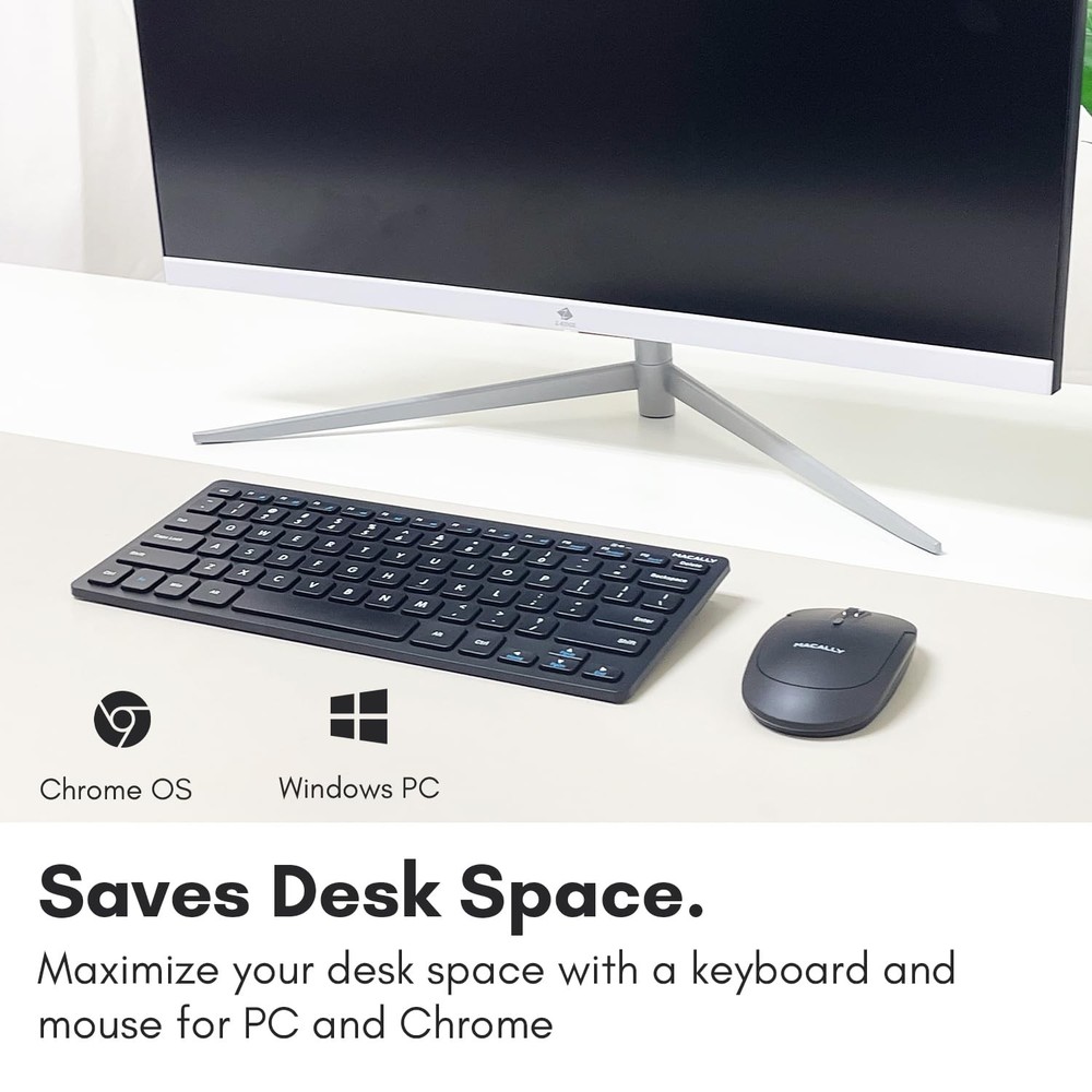 Macally Small Wireless Keyboard and Mouse Combo - an Essential Work Duo - 2.4G