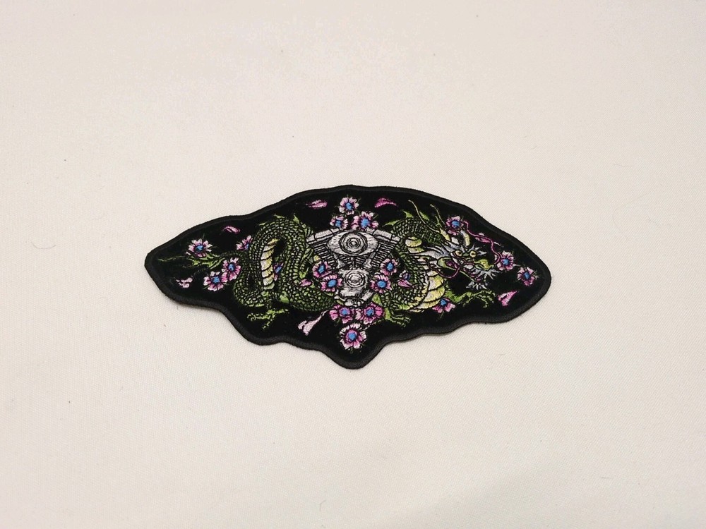 New Motorcycle Jacket Patch Dragon & Flowers Patch! 🧥 🏍️ 🐉 🌺