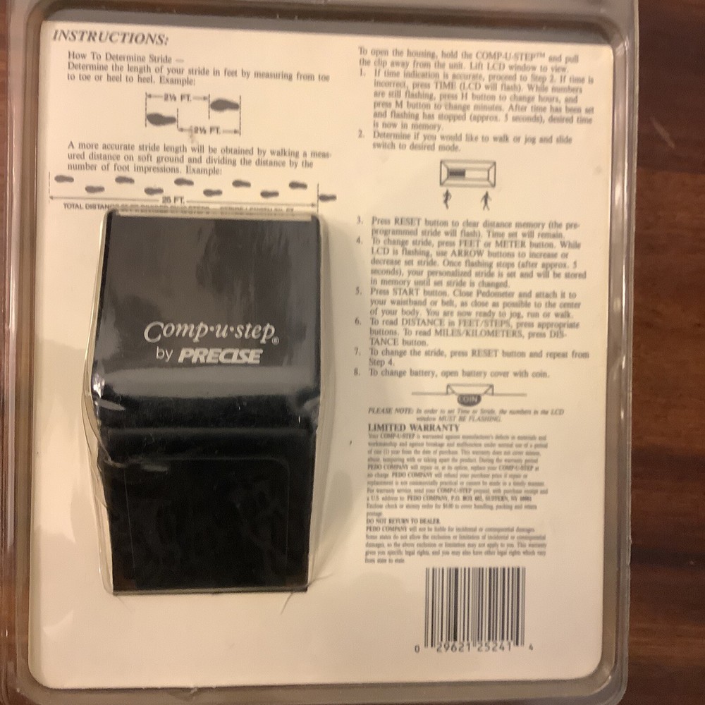 Precise International Comp U Step Electronic Pedometer New Sealed Vintage. 10