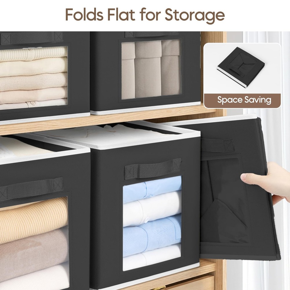 Cube Storage Bins - Fabric Shelves for Closet Organization, Foldable Storage ...