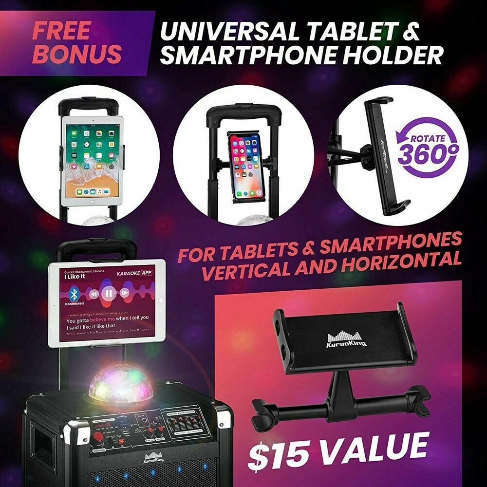 Wireless Karaoke Machine Microphone Speaker Disco Ball Bluetooth Singing System