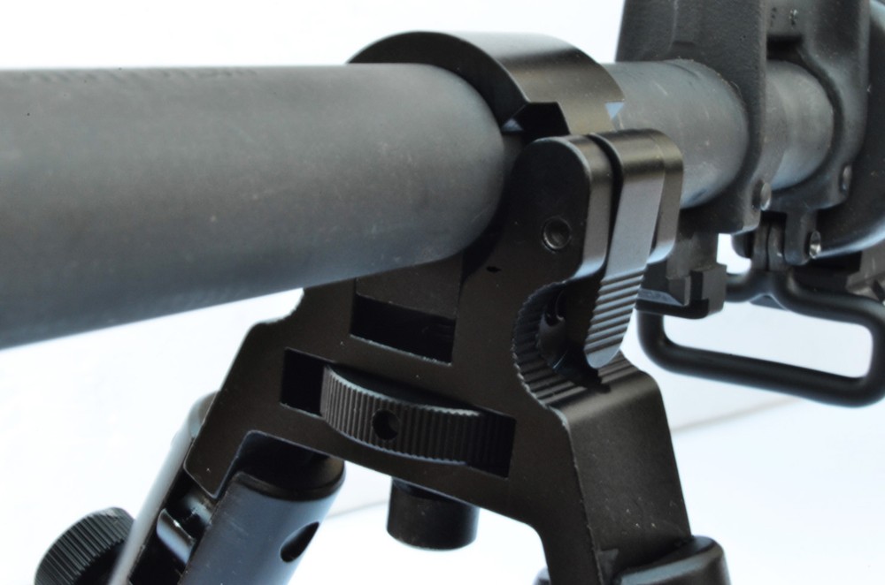 Barrel Mounting Bipod for rifles Extentable & Foldable legs Solid metal BLACK