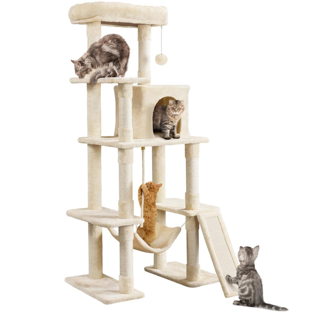 Yaheetech 63 in Cat Tree Tower Multi-Level Scratching Posts Hammock