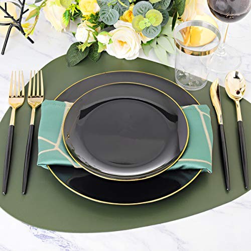 350pcs Black Plastic Dinnerware 350pcs Black and Gold Plastic Dinnerware Set