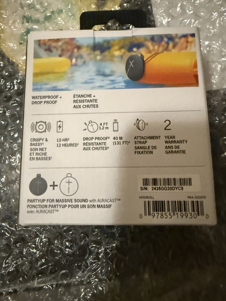 Ultimate Ears - MINIROLL Waterproof Bluetooth Speaker - Gentle Black