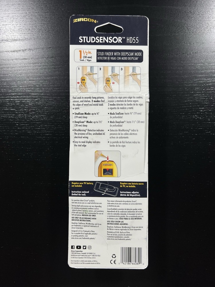 Zircon StudSensor HD55 Stud Finder 65945