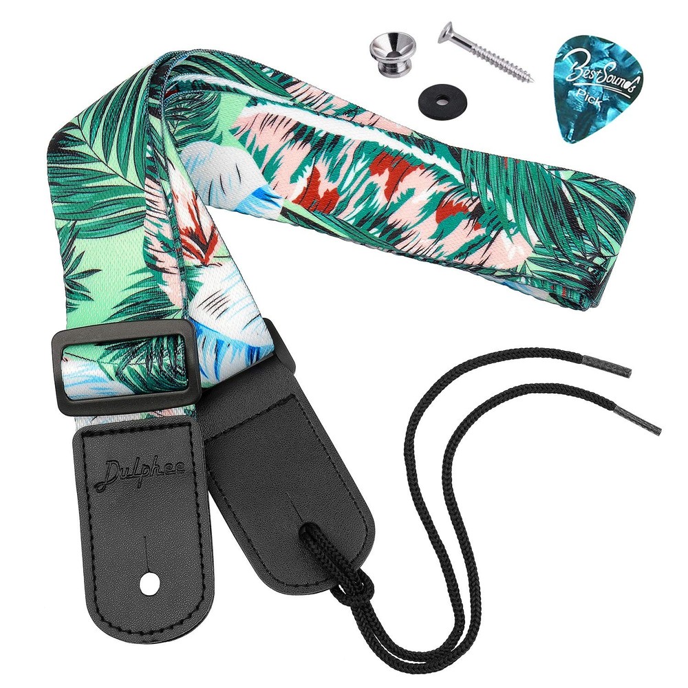 Dulphee Ukulele Strap Hawaiian Style Adjustable Uke Shoulder Strap for Sopran...