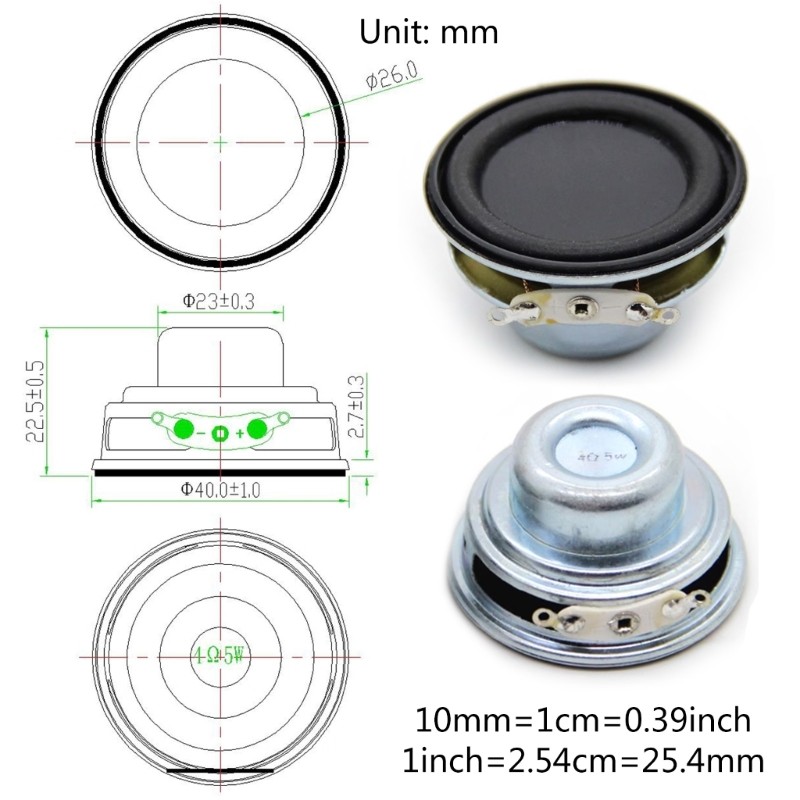 Reliable 40mm 1.5 inch Speaker Unit for Box Modification Replacement