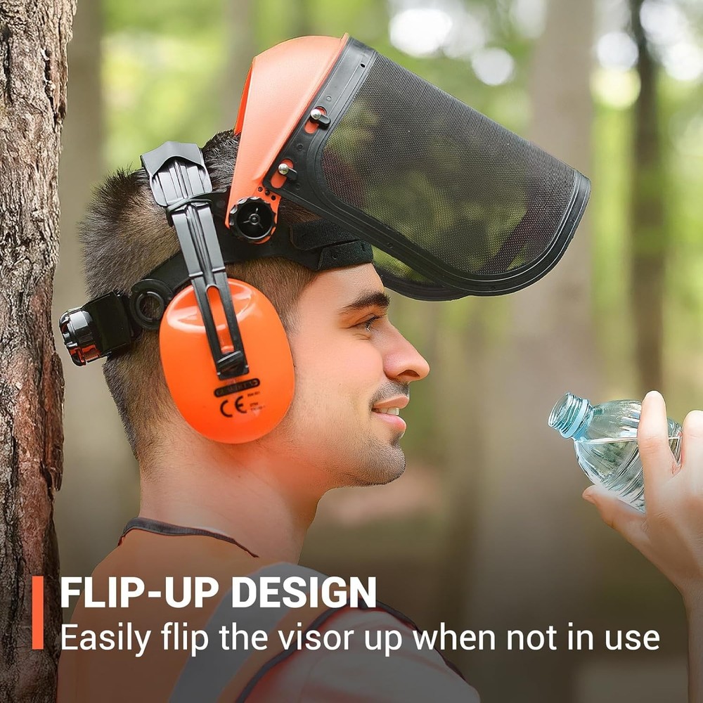 Clear & Mesh Face Shield Combo with Hearing Protection