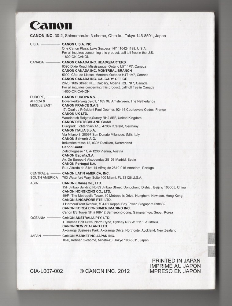 Canon Speedlite Transmitter ST-E3-RT Genuine Instruction Manual / User Guide