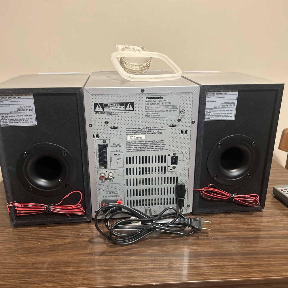 OPEN BOX Panasonic SC-PM11 CD Stereo MP3 5 CD Changer Remote Control Cassette