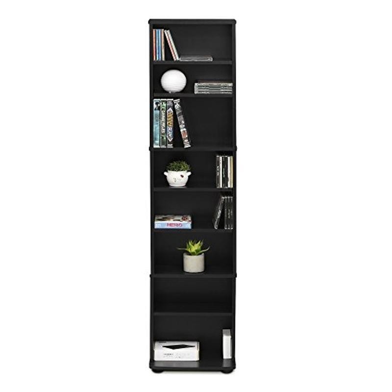Space Saving Multimedia Storage Tower W/ Adjustable Shelves & Display Rack New