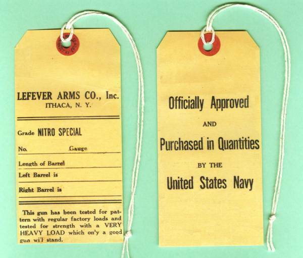 LeFever Nitro Special Hang Tag Reproduction