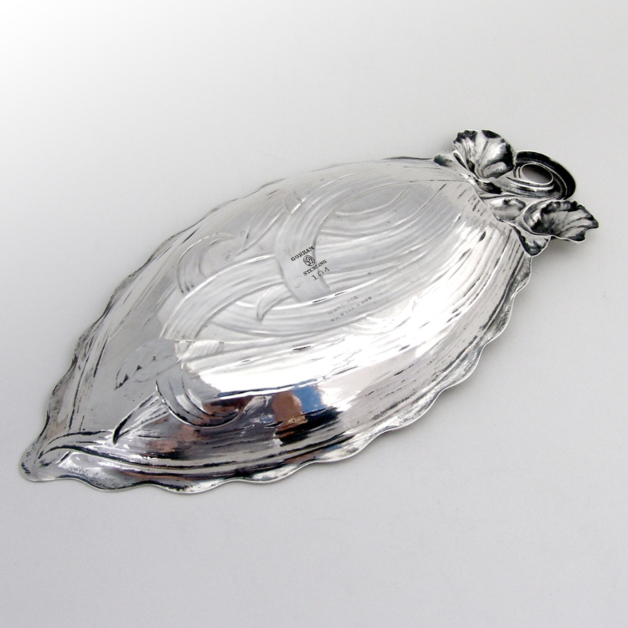 Iris Serving Dish And Iris Cup Place Card Holder Set Sterling Gorham 1900