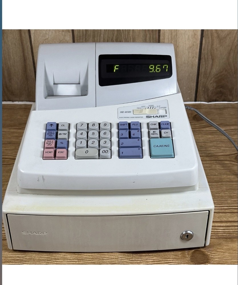 Sharp XE-A101 Electronic Cash Register TESTED No Key