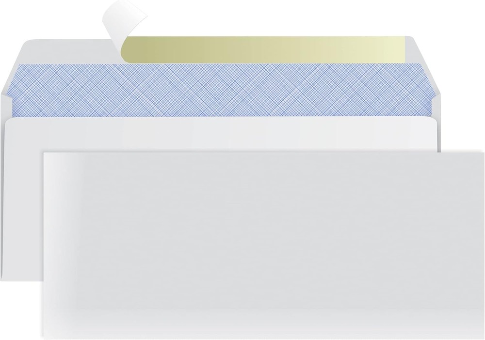 100 Mailing Envelopes, Self Seal Letter Size, Number #10 White Windowless Securi