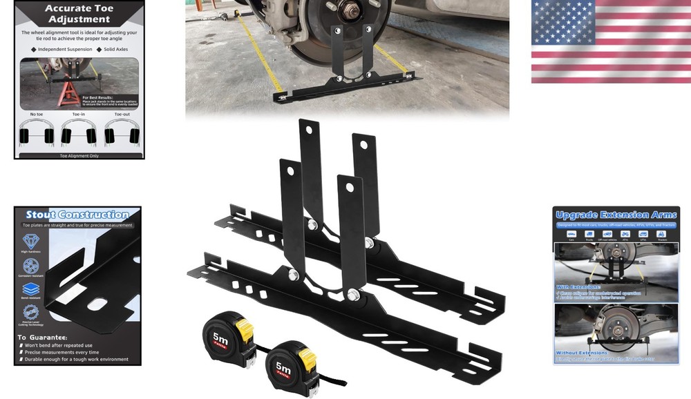 Upgraded Toe Alignment Tool Plates for Low-Profile Vehicles – Quick Setup!