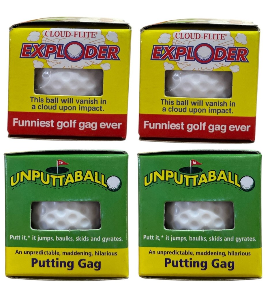 Lot 4 Exploding Unputtaball Trick Golf Balls Practical Joke Wobble Gag Prank Fun