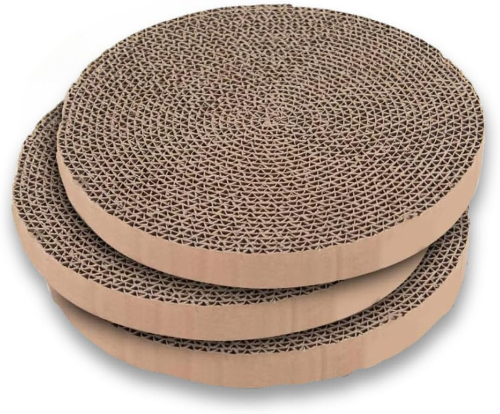 Scratch and Spin Cat Scratcher Replacement Pads for Active Play, Natural Recycle
