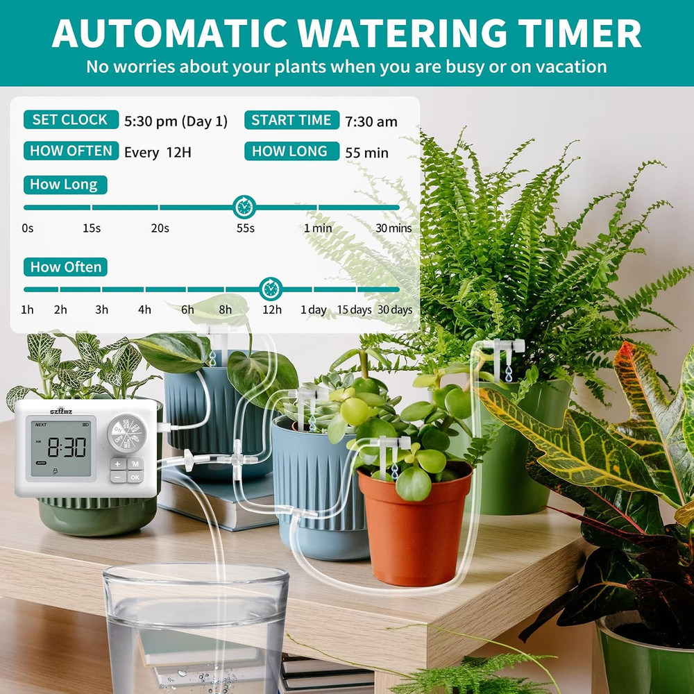 Automatic Watering System for 15 Potted Plants, Automatic Dripirrigation Kit wit