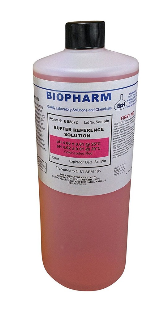 Biopharm pH Calibration Solution 1 Quart pH 4 Buffer NIST Traceable
