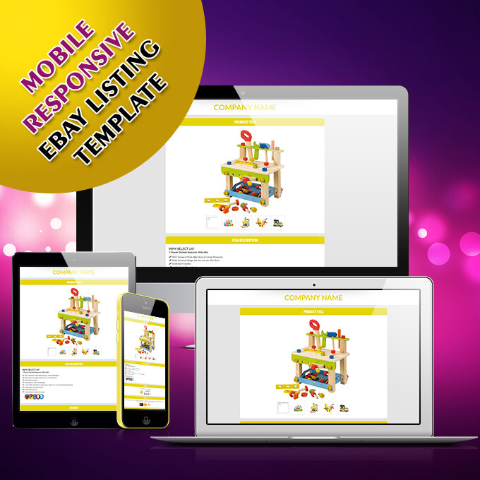 eBay Mobile Responsive Template Auction Listing Professional 2025 Design HTML